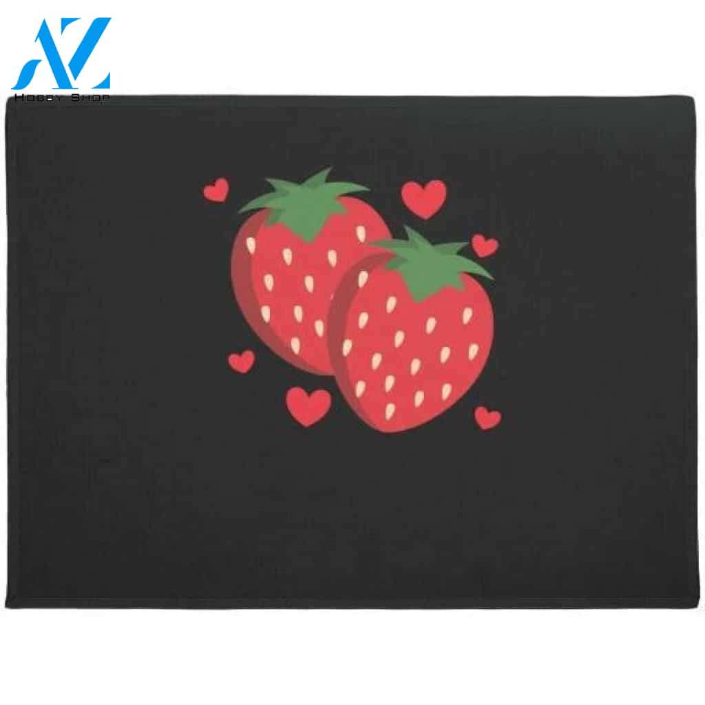 Personalized Name Family House Strawberry Doormat Welcome Mat Housewarming Gift Home Decor Funny Doormat Gift Idea For Fruit Lovers Gift For Friend Gift For Family