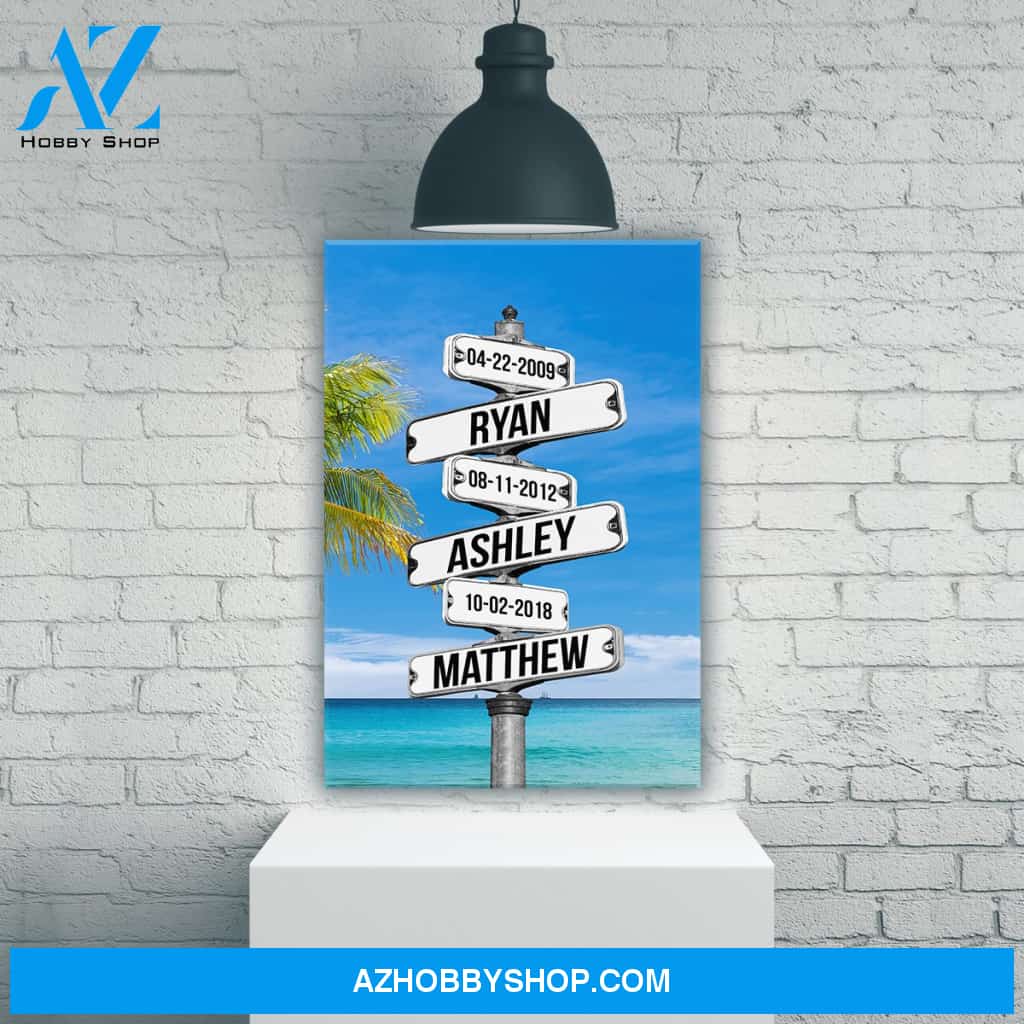 Street Sign Color Names Premium Canvas