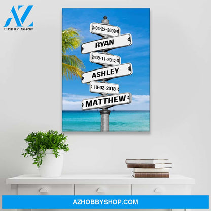Street Sign Color Names Premium Canvas