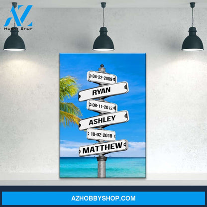 Street Sign Color Names Premium Canvas