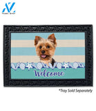 Stripes and Seashells Yorkie Doormat - 18" x 30"