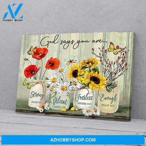 Strong Valiant Fearless Enough Flowers Butterfly Poster Canvas Wall Decor Visual Art