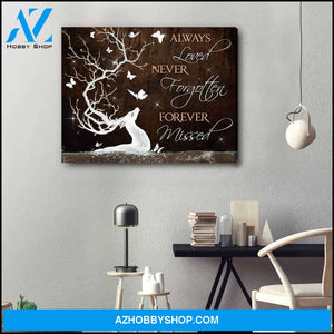 Eviral Store Stunning Deer And Butterfly Print Always Loved Wall Art Decor – Butterfly Canvas Print Wall Art