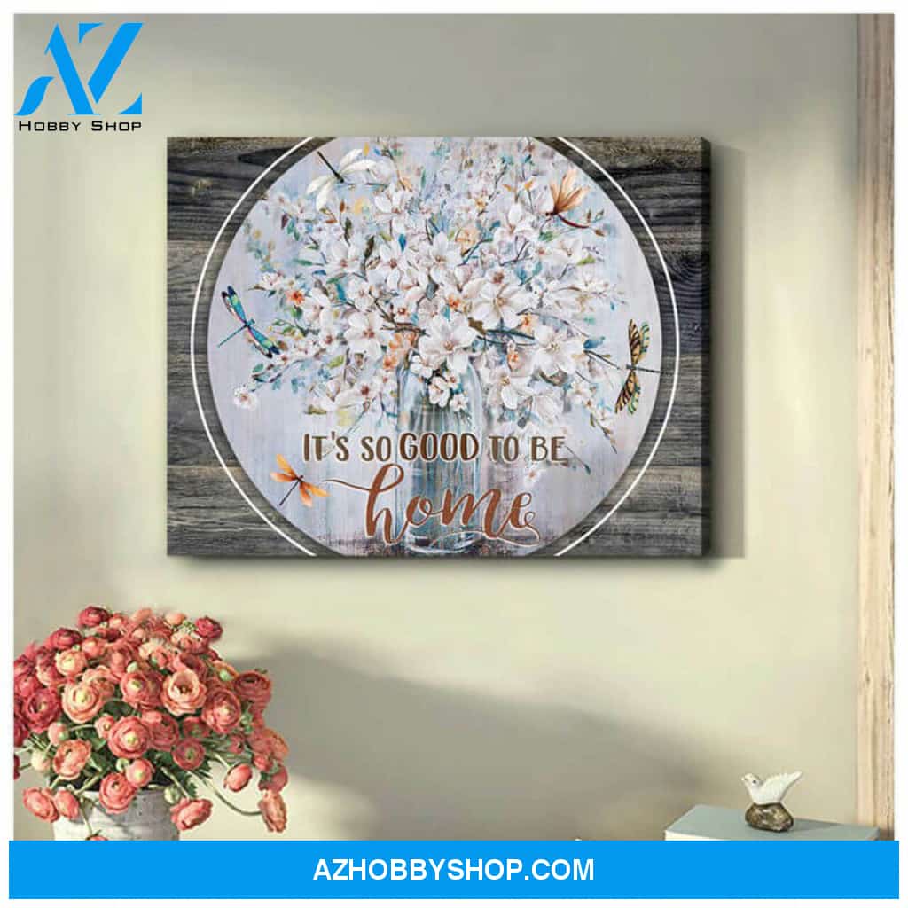 Stunning Dragonfly Canvas Good To Be Home Wall Art Decor | Moosfy Wrap Canvas Ready To Hang