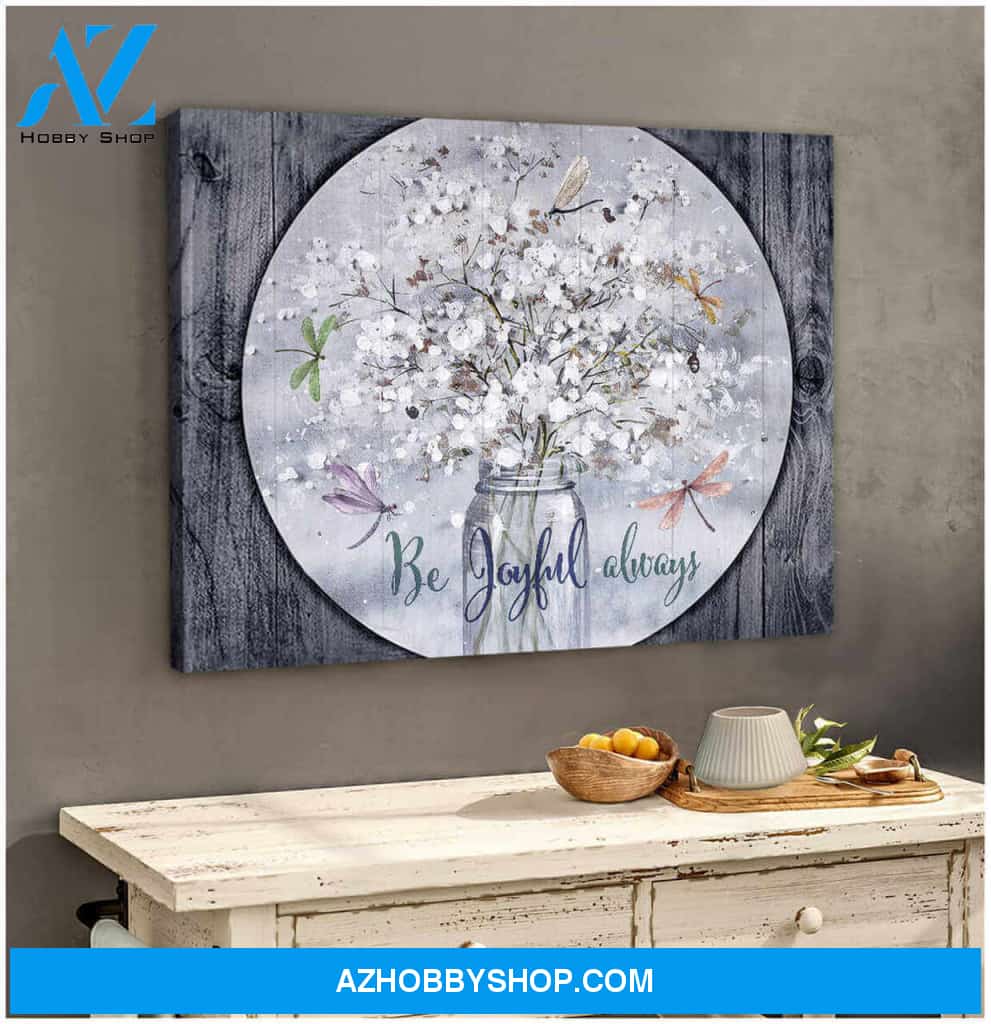 Stunning Dragonfly Canvas Joyful Always Wall Art Decor | Moosfy Wrap Canvas Ready To Hang