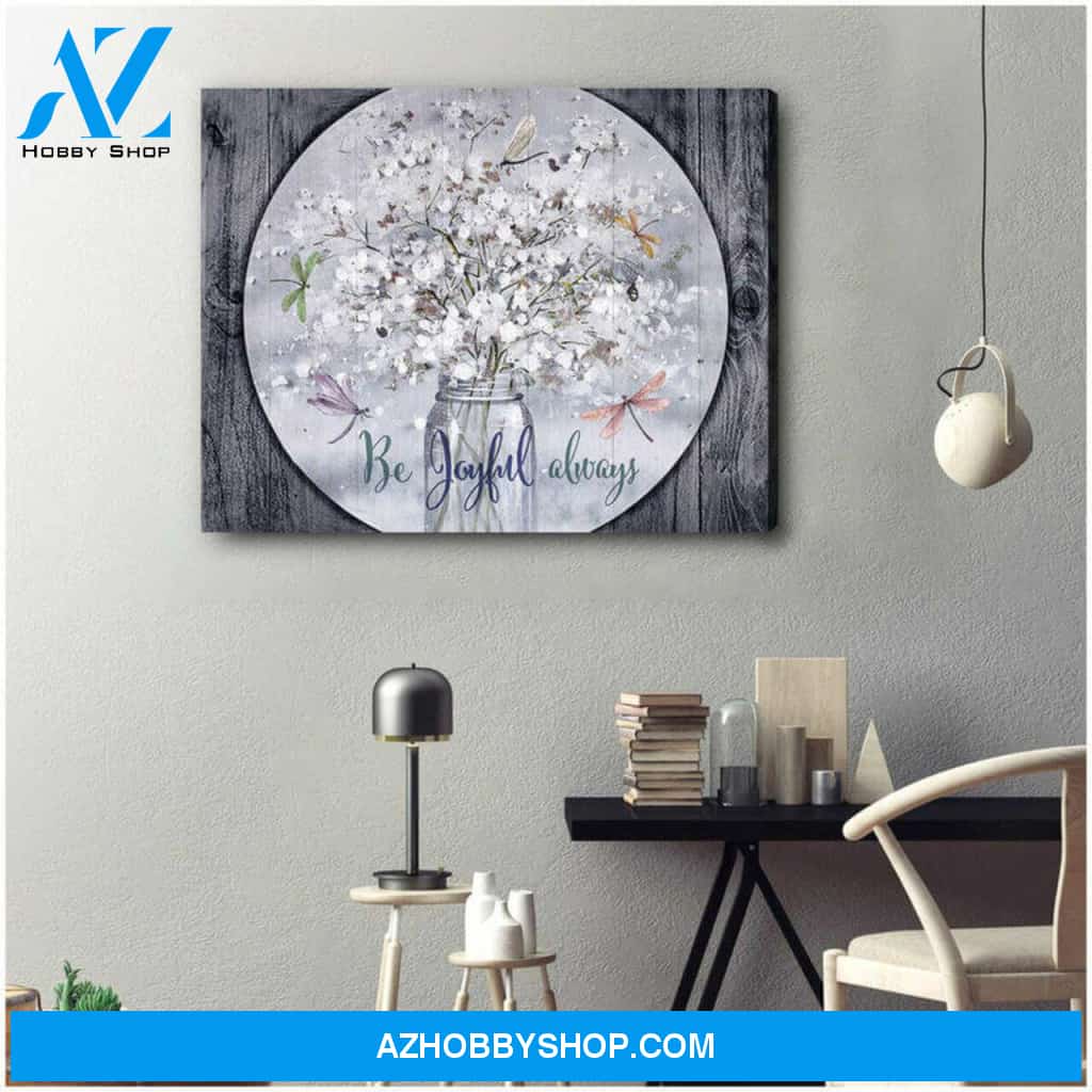 Stunning Dragonfly Canvas Joyful Always Wall Art Decor | Moosfy Wrap Canvas Ready To Hang