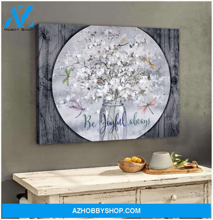Stunning Dragonfly Canvas Joyful Always Wall Art Decor | Moosfy Wrap Canvas Ready To Hang