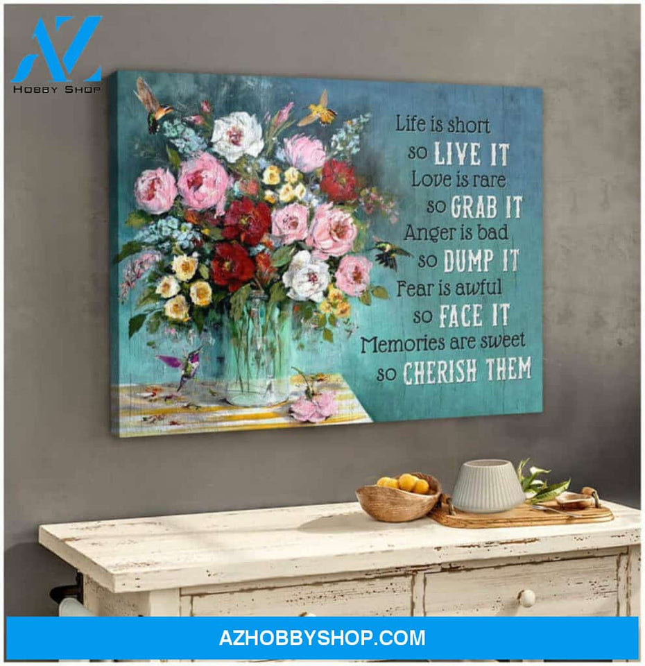 Stunning Hummingbird Canvas Cherish Them Wall Art Decor, gifts for hummingbird lovers