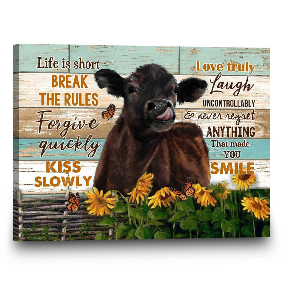 COW WALL ART - BREAK THE RULES Matte Canvas