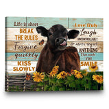 COW WALL ART - BREAK THE RULES Matte Canvas