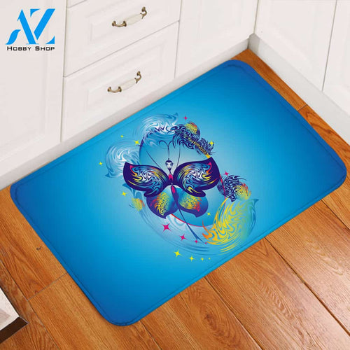 Stylized Butterfly Door Mat