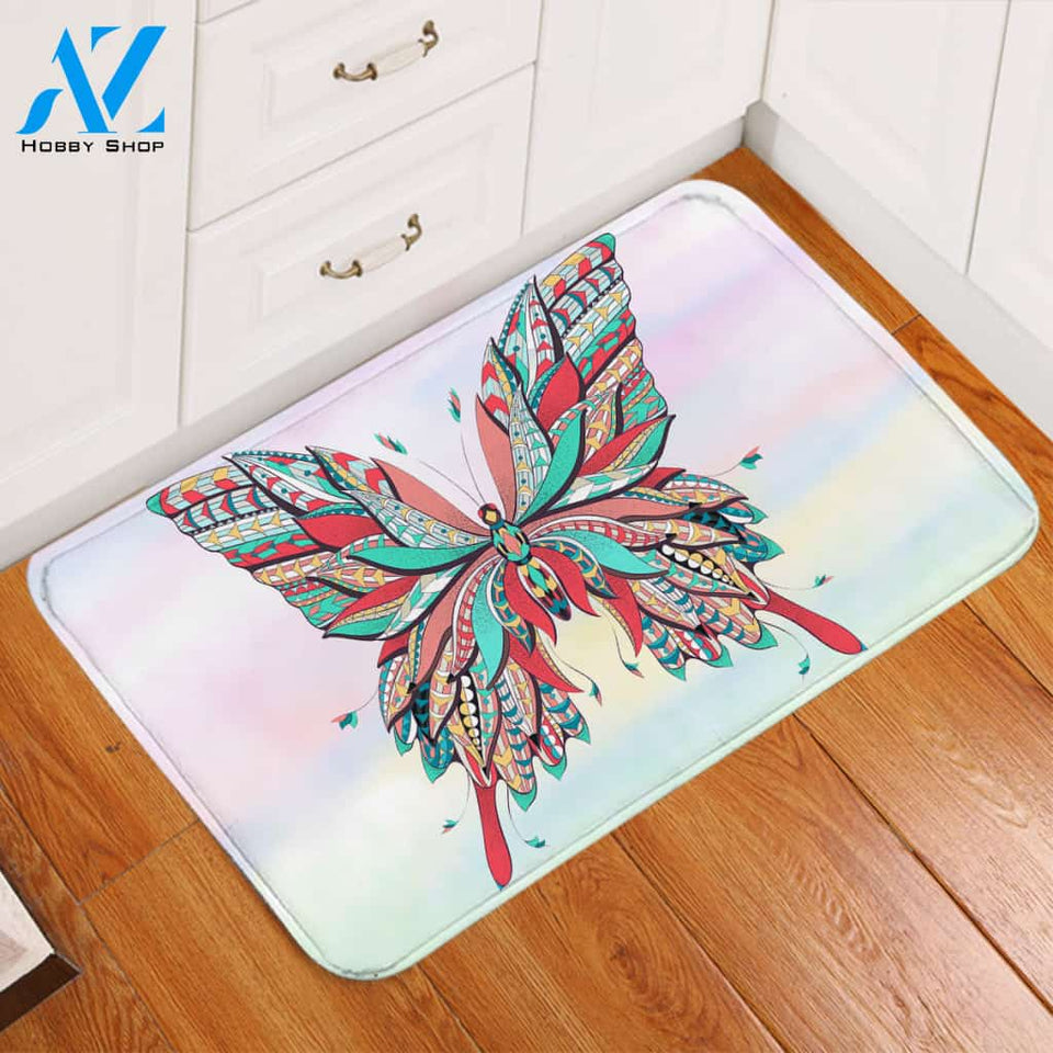 Stylized Butterfly Door Mat