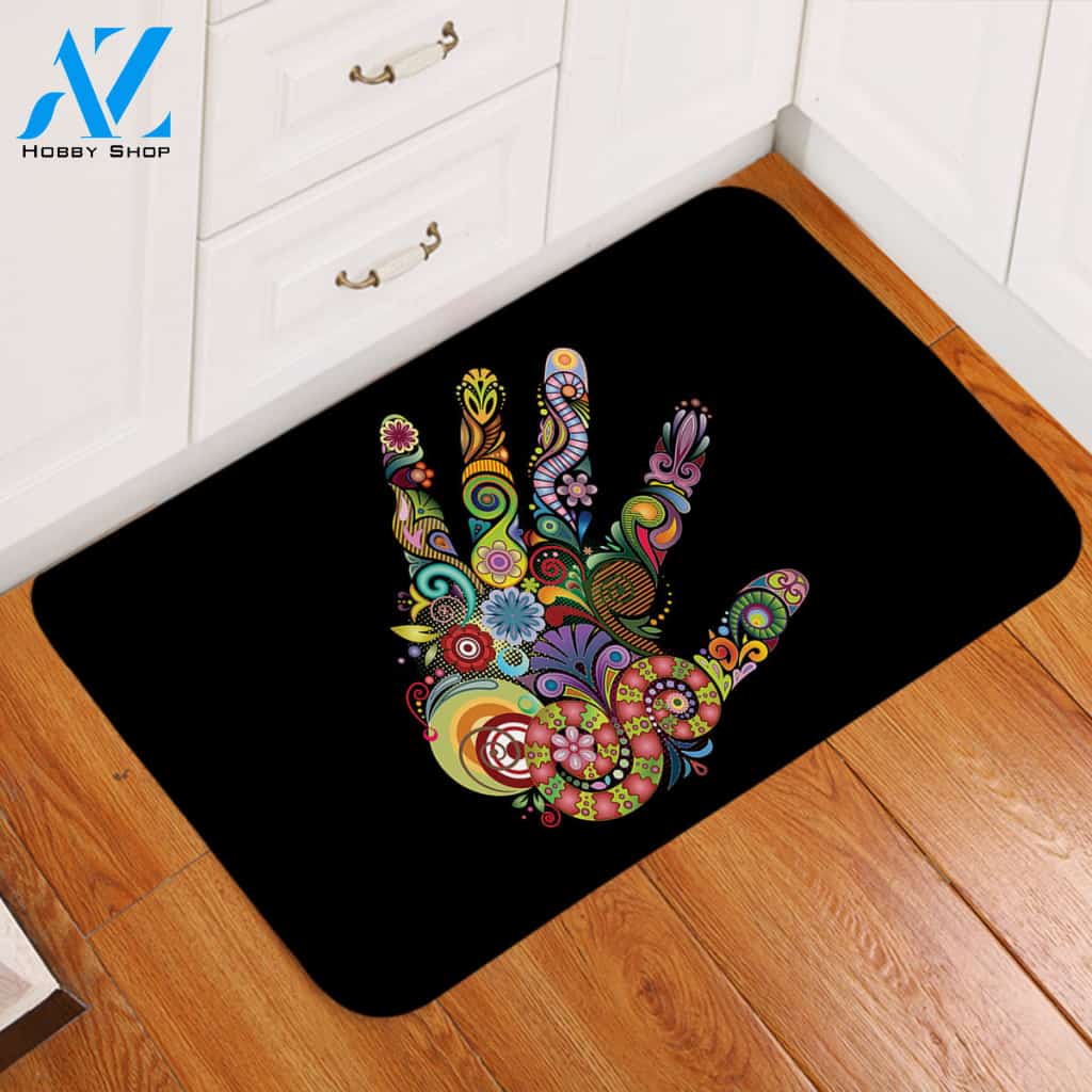 Stylized Hand Door Mat