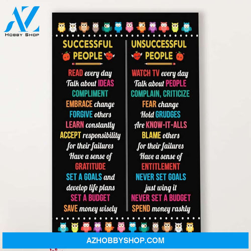 Teacher Classroom Canvas Successful People & Unsuccessful People, Student Wall Art Back to School Gift for Teacher