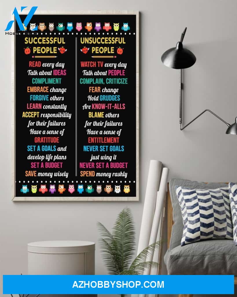 Teacher Classroom Canvas Successful People & Unsuccessful People, Student Wall Art Back to School Gift for Teacher