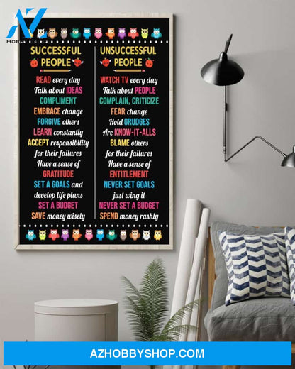 Teacher Classroom Canvas Successful People & Unsuccessful People, Student Wall Art Back to School Gift for Teacher