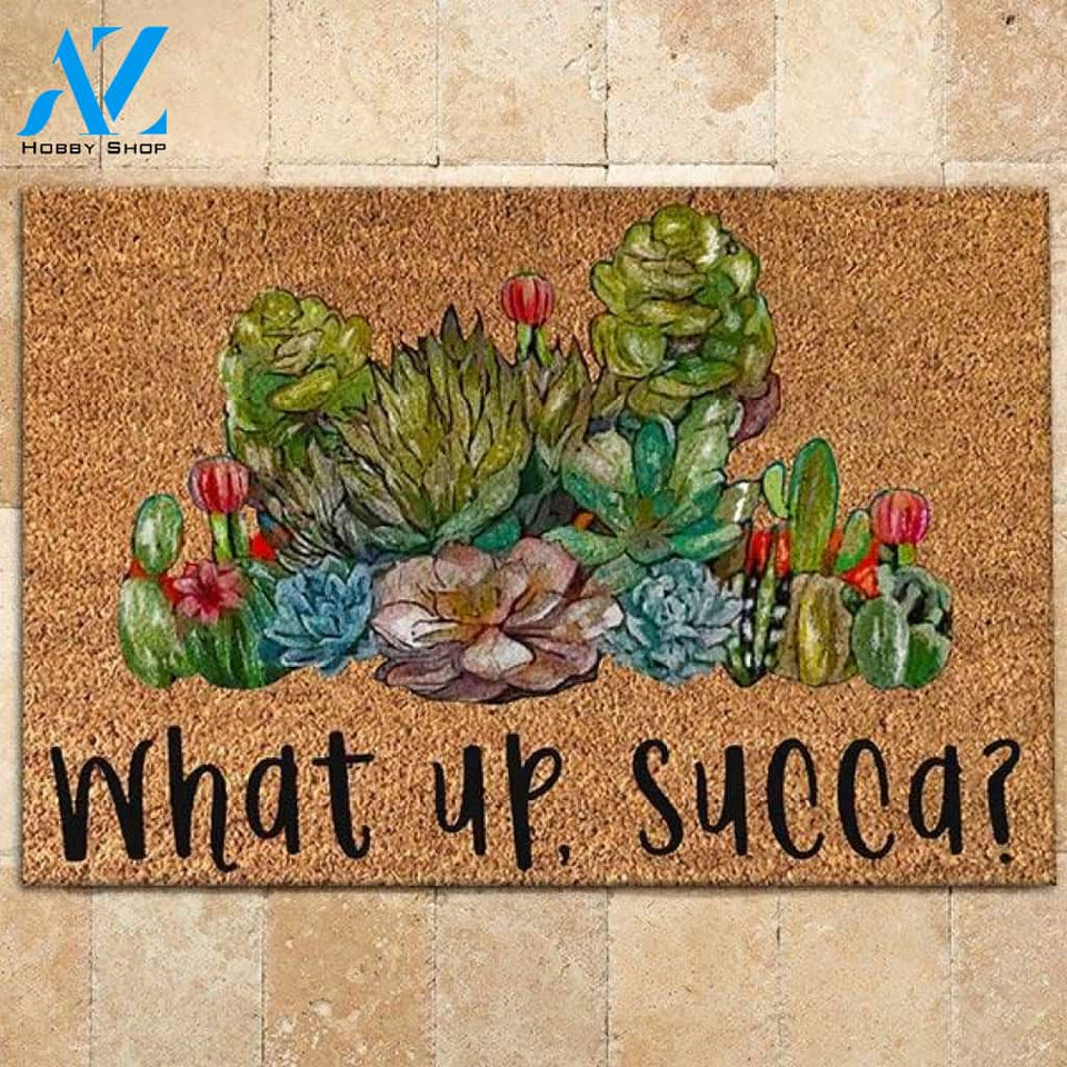 Succulent Doormat What Up Succa | Welcome Mat | House Warming Gift