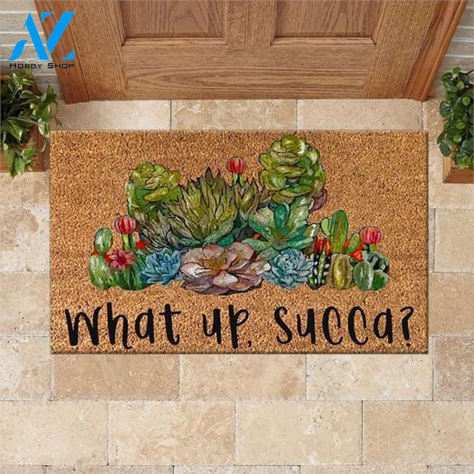 Succulent Doormat What Up Succa | Welcome Mat | House Warming Gift