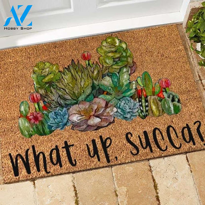 Succulent Doormat What Up Succa | Welcome Mat | House Warming Gift