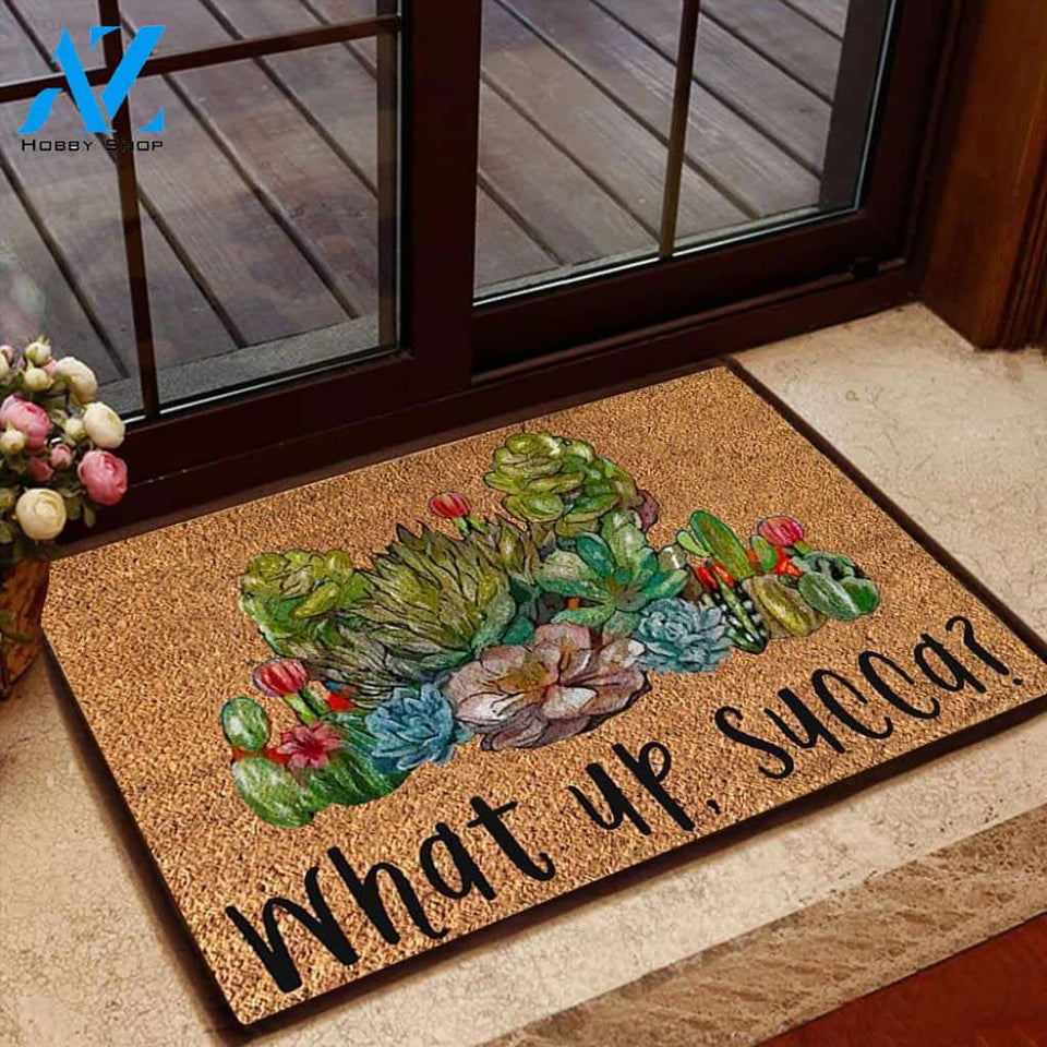 Succulent Doormat What Up Succa | Welcome Mat | House Warming Gift | Christmas Gift Decor
