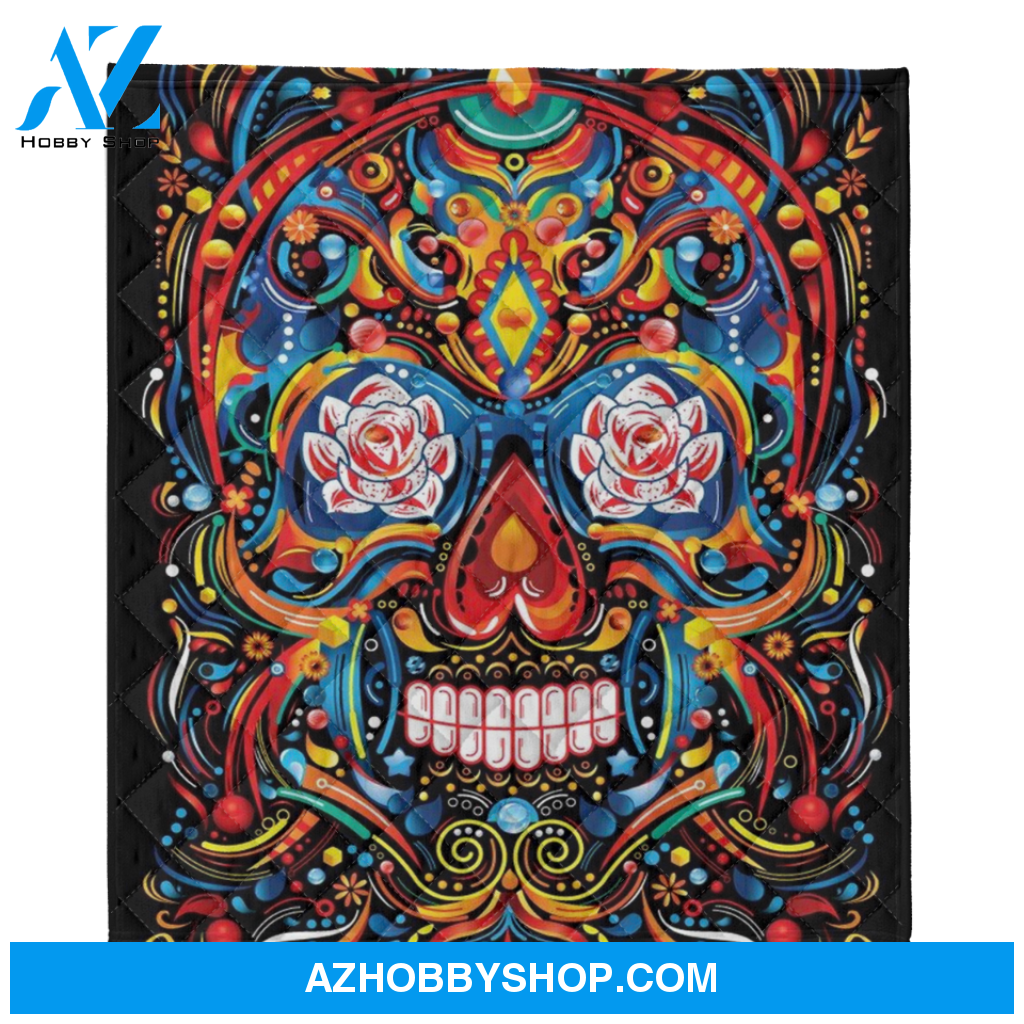 Sugar Skull Blanket, Gift For Friend Girls Boy Birthday Gift Home Decor Bedding Couch Sofa Soft and Comfy Cozy