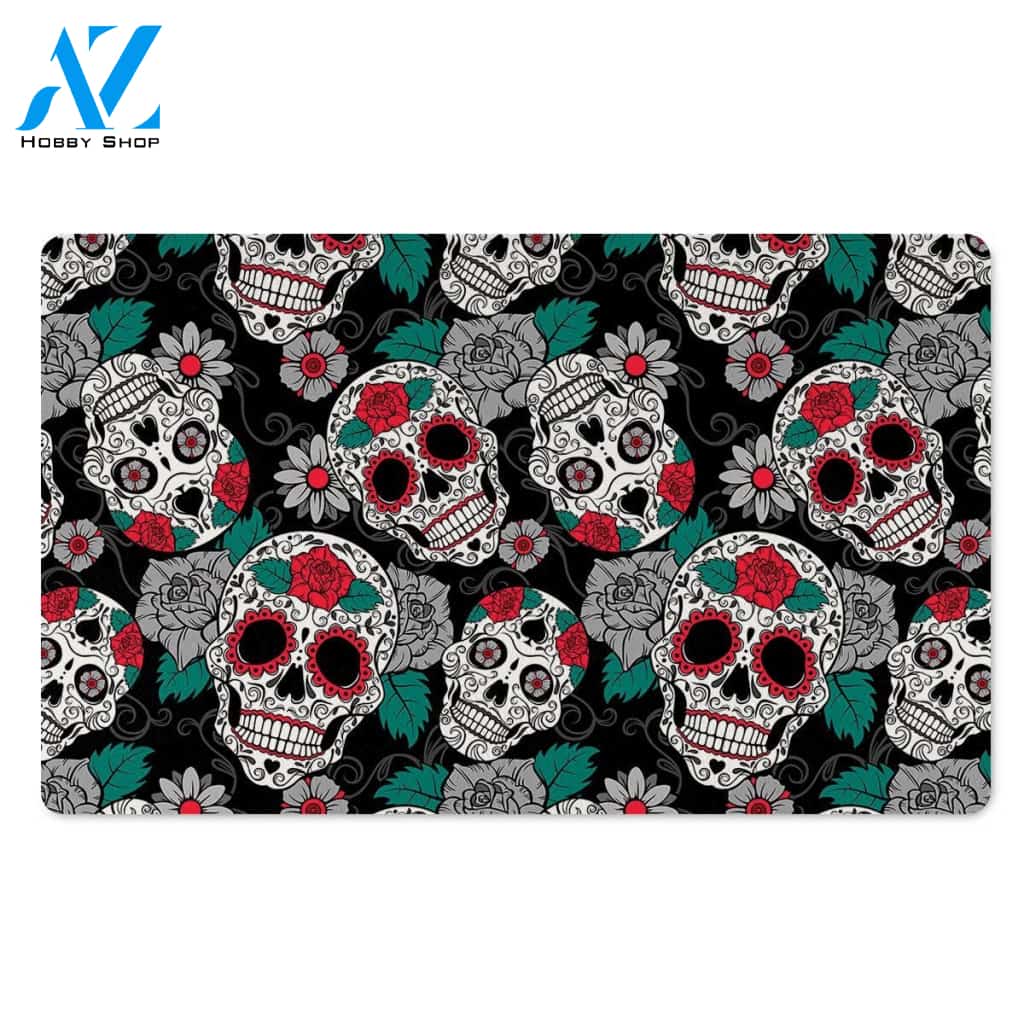 Sugar Skull Door Mat