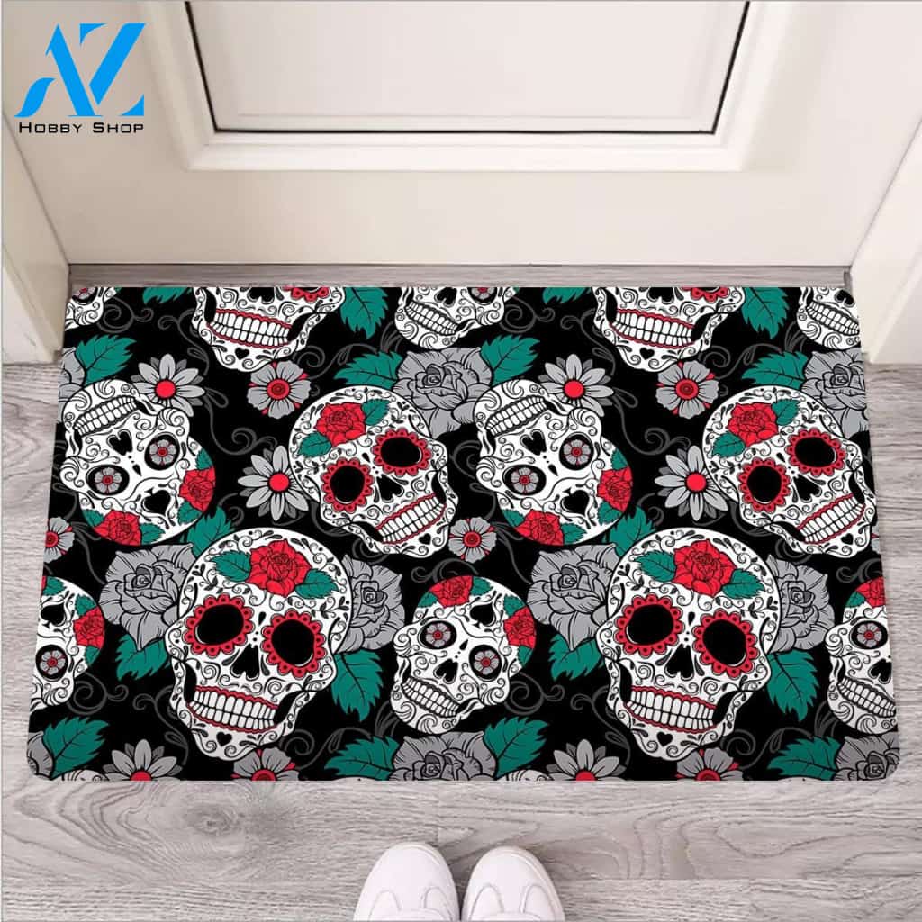 Sugar Skull Door Mat