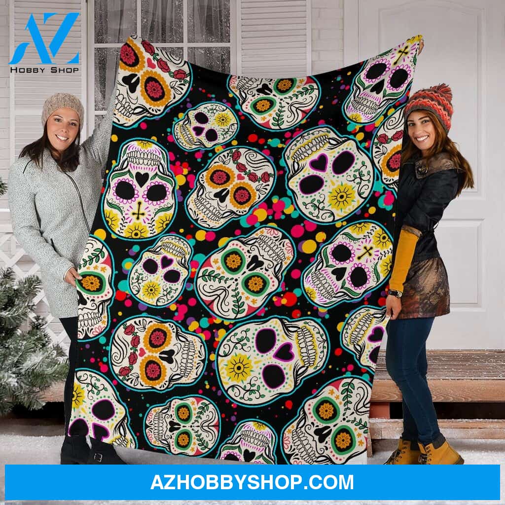 Sugar Skull Fleece Fleece Blanket