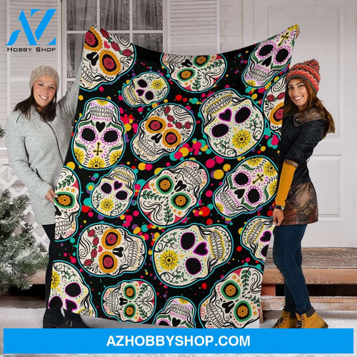 Sugar Skull Fleece Fleece Blanket