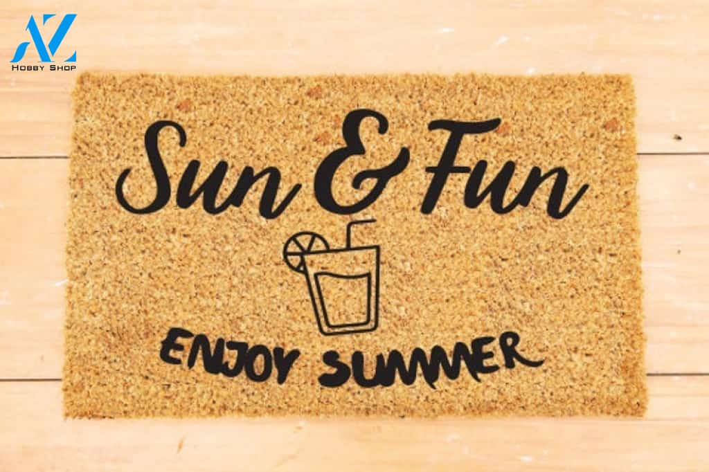 Sun And Fun Enjoy Summer, Summer Gift Doormat Welcome Mat House Warming Gift Home Decor Funny Doormat Gift Idea