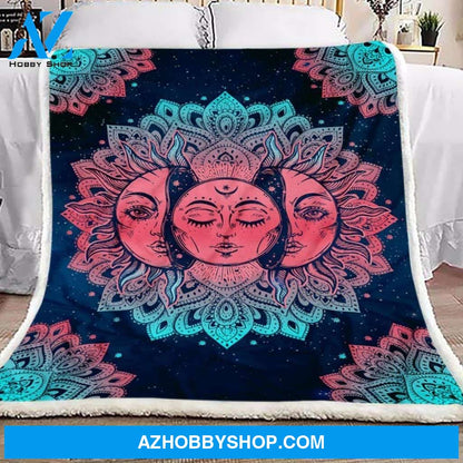 Sun Moon Fleece Blanket