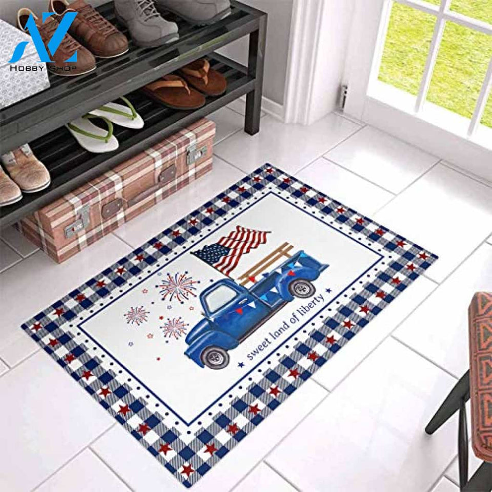 Sun-Shine Flag Farm Truck Welcome Doormats for Entrance Way Doormat Welcome Mat House Warming Gift Home Decor Funny Doormat Gift Idea