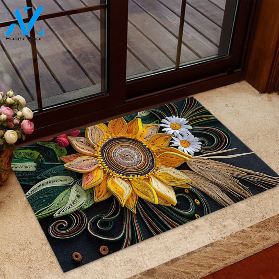 Sunflower 3D Pattern Print Doormat | Welcome Mat | House Warming Gift