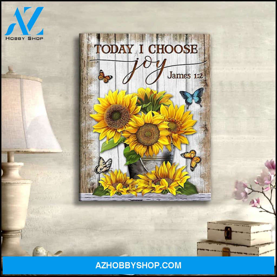 Sunflower And Butterfly Canvas - Hanging Art For Living Room
