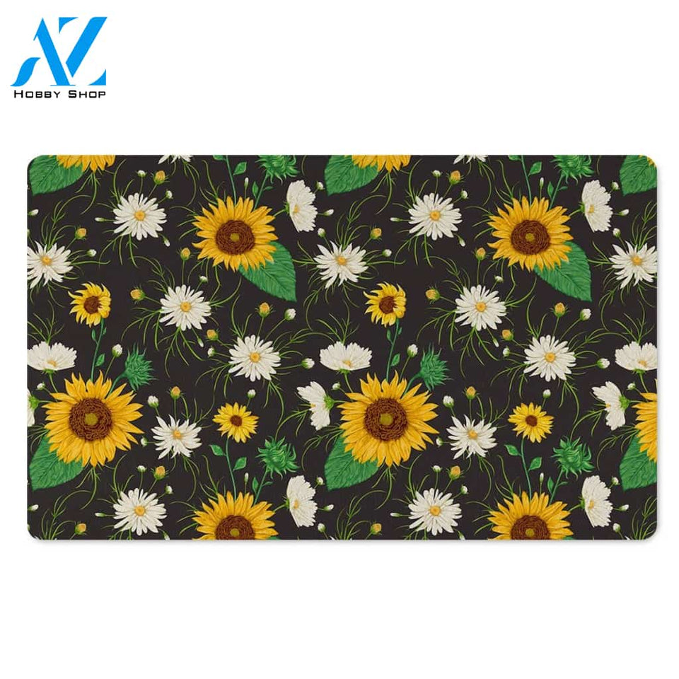 Sunflower And Chamomile Door Mat