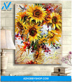 Top #1 Sunflower And Hummingbird Just Breathe Canvas Wall Art, Wall Decor Visual Art