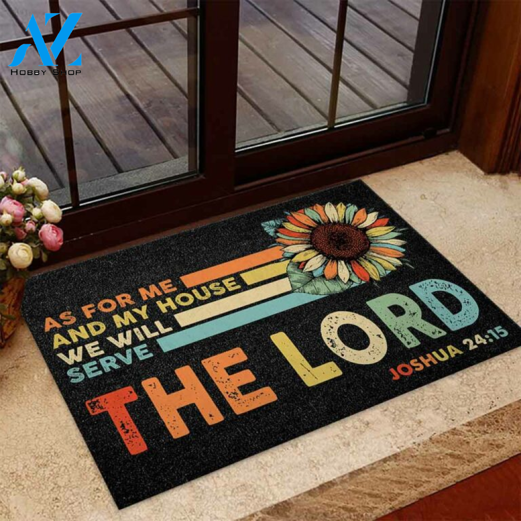 Sunflower As For Me And My House God Doormat | Welcome Mat | House Warming Gift