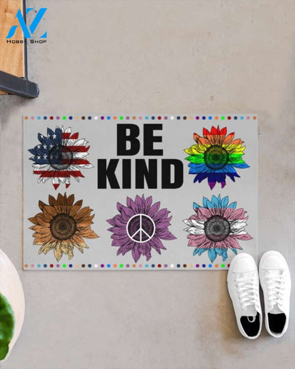 Sunflower Be Kind Equality Indoor And Outdoor Doormat Gift For Friend Fanily Birthday Gift Decor Warm House Gift Welcome Mat
