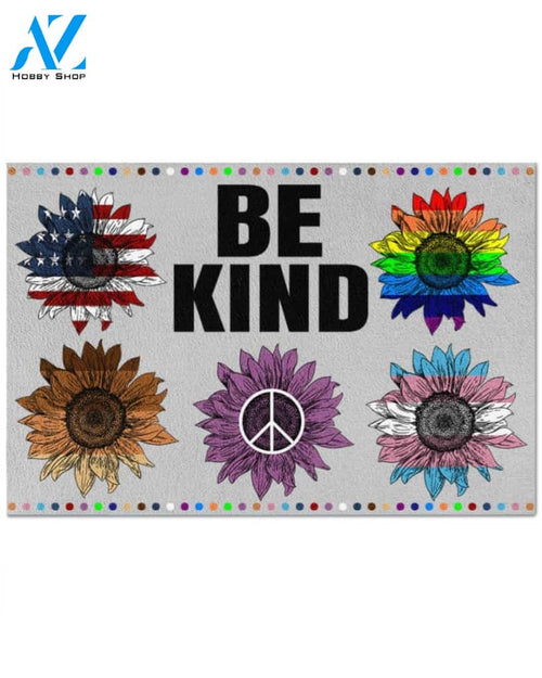 Sunflower Be Kind Equality Indoor And Outdoor Doormat Gift For Friend Fanily Birthday Gift Decor Warm House Gift Welcome Mat