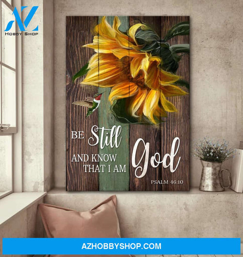 Sunflower - Be still and know that I am God - Jesus Portrait Canvas Prints, Wall Art