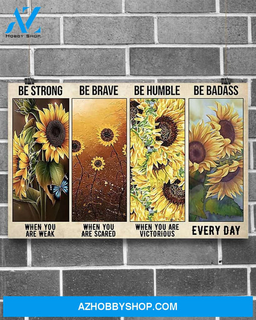 Sunflower Be Strong Canvas Wall Art, Wall Decor Visual Art