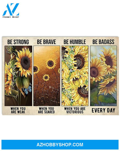 Sunflower Be Strong Canvas Wall Art, Wall Decor Visual Art