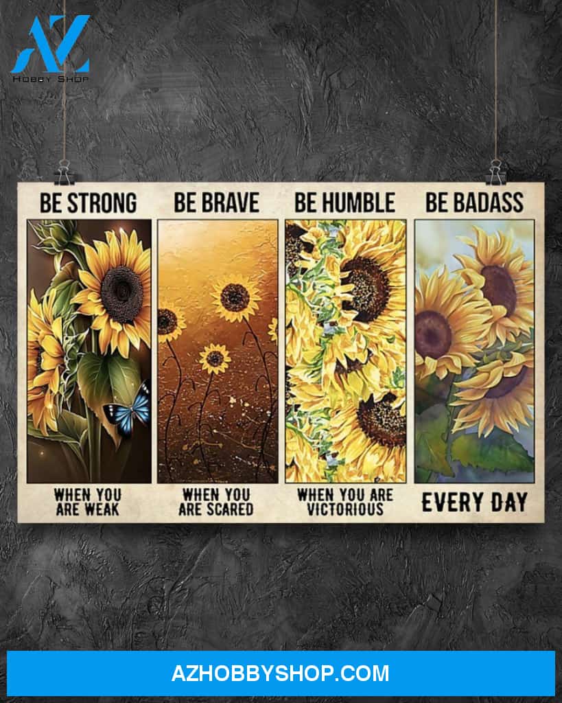 Sunflower Be Strong Canvas Wall Art, Wall Decor Visual Art