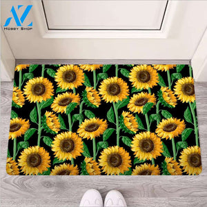 Sunflower Black Print Door Mat