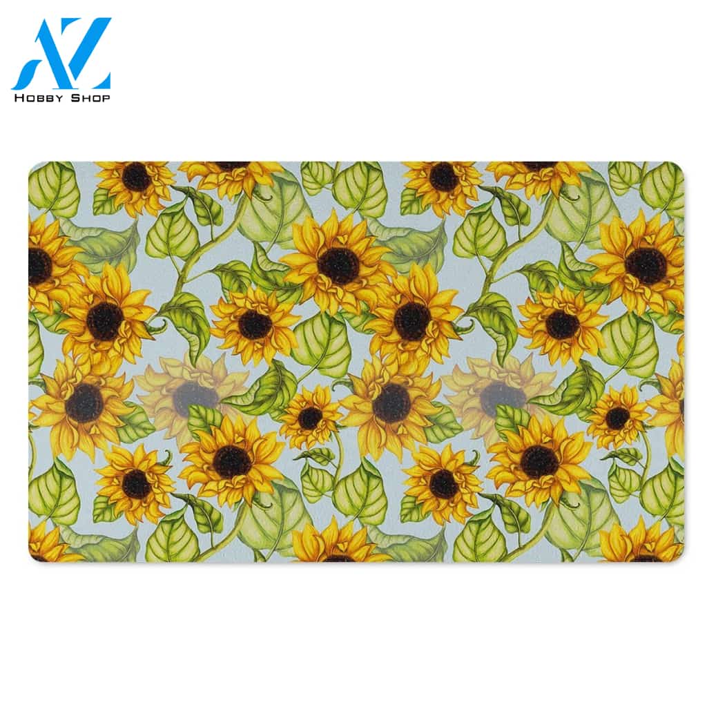 Sunflower Blue Door Mat
