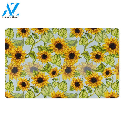 Sunflower Blue Door Mat