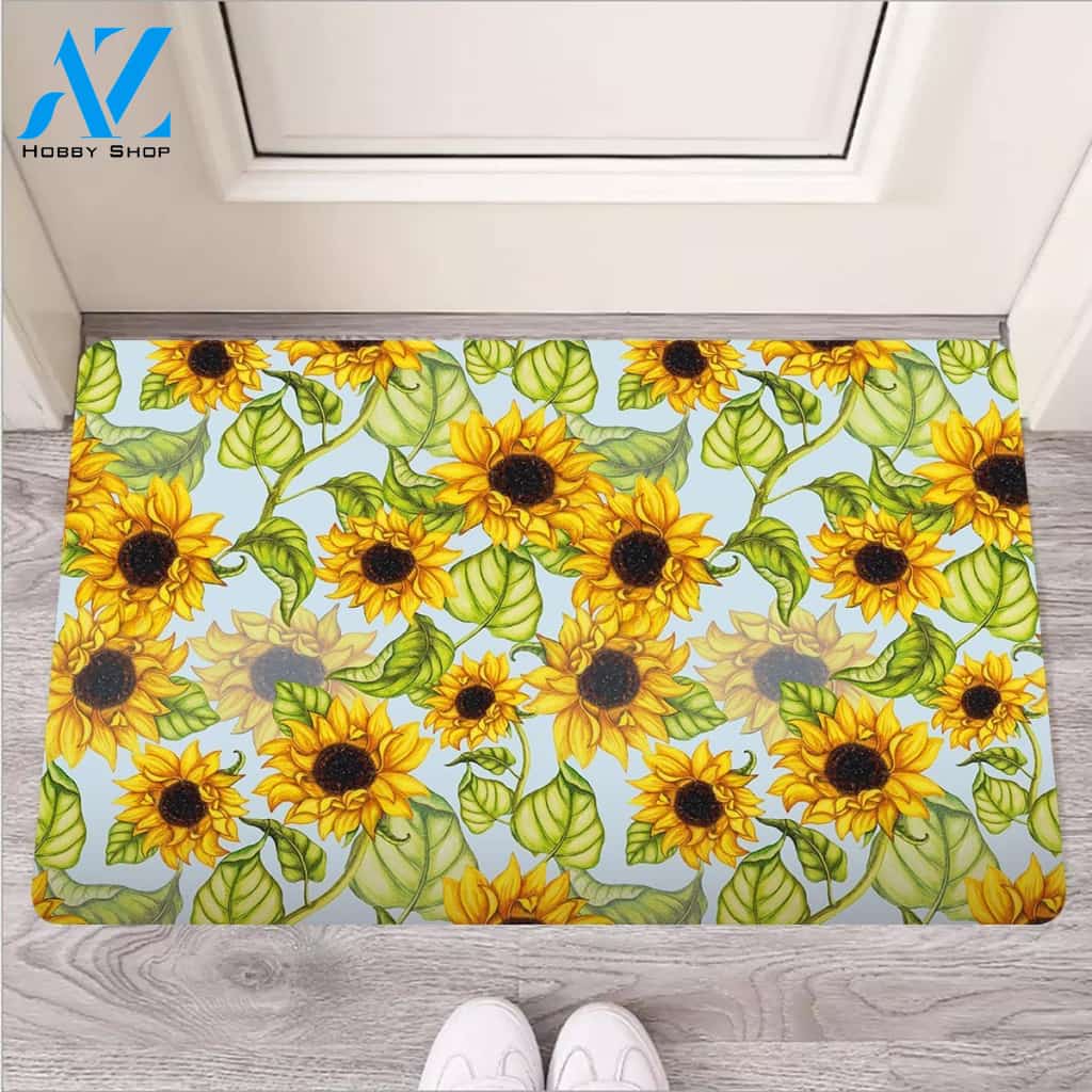 Sunflower Blue Door Mat