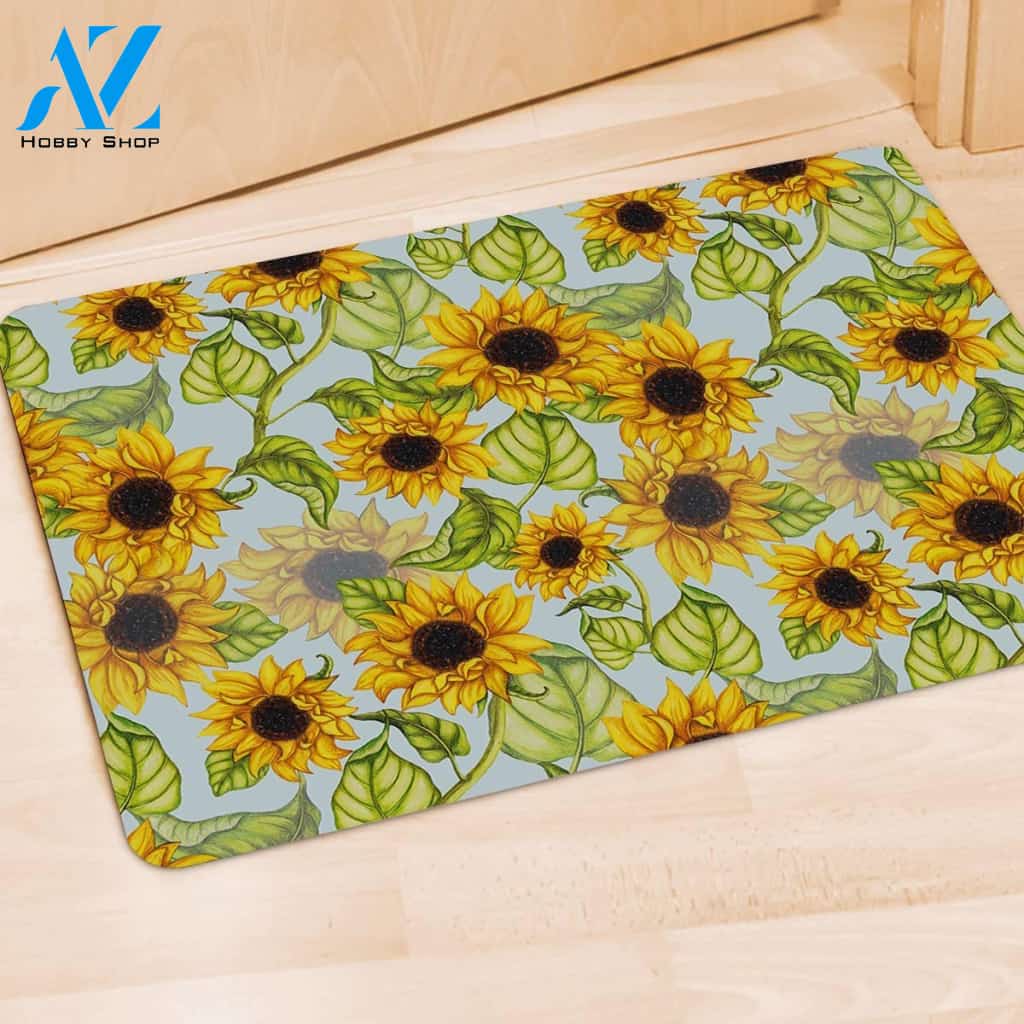 Sunflower Blue Door Mat