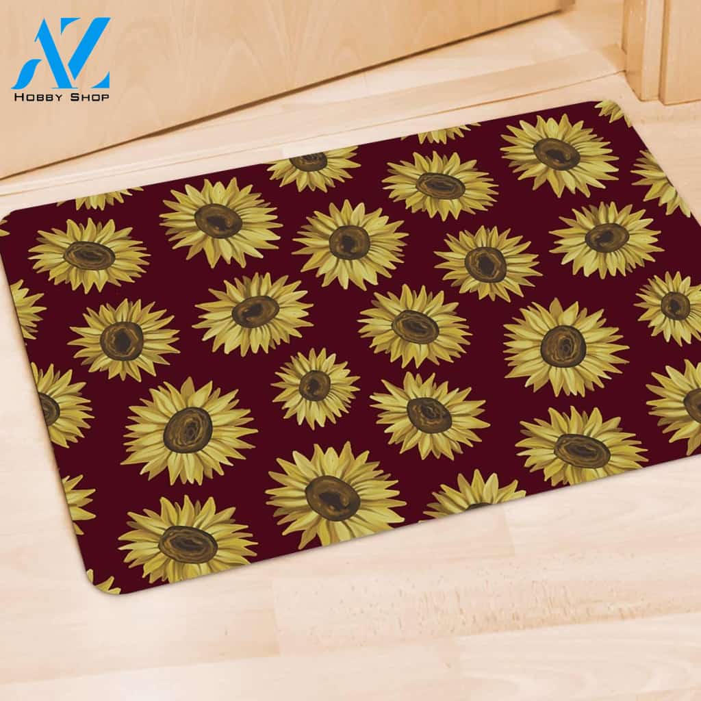 Sunflower Brown Door Mat