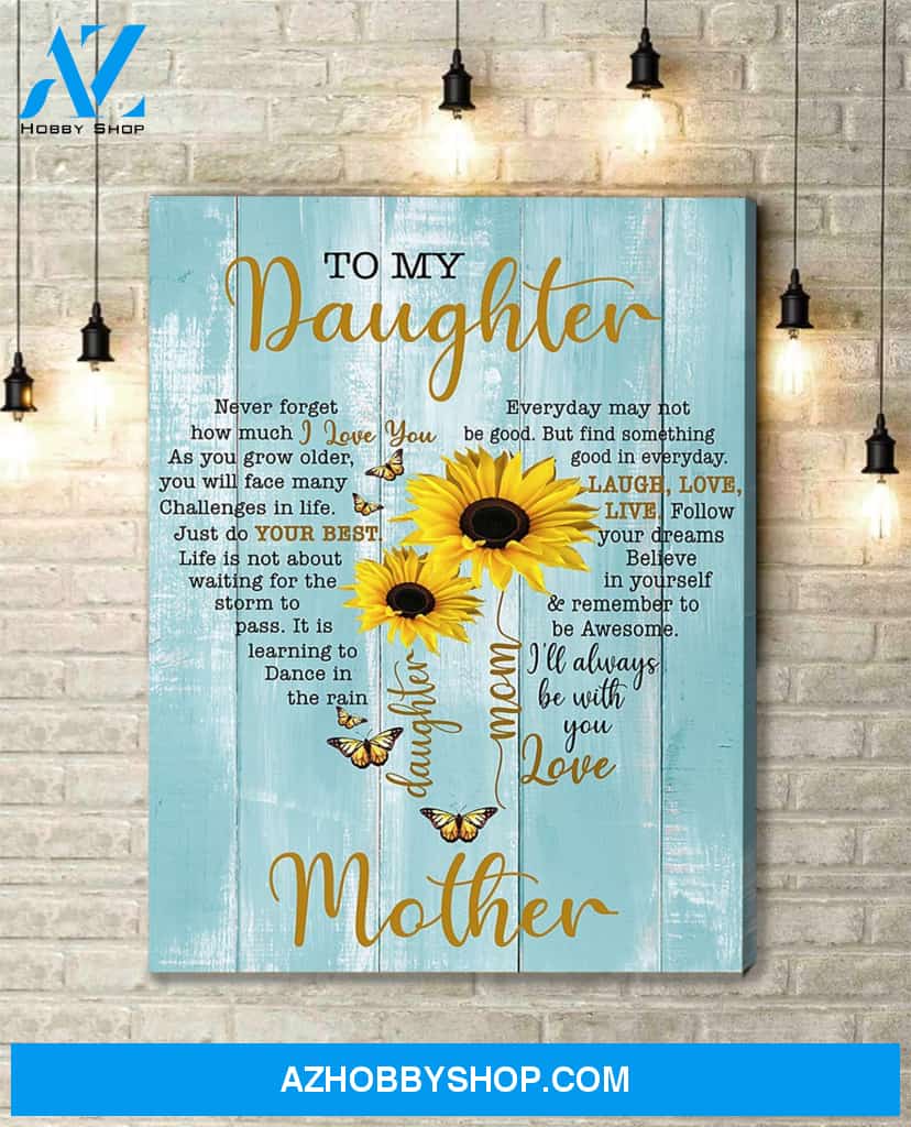 Sunflower - Butterfly Canvas Gift For Daughter